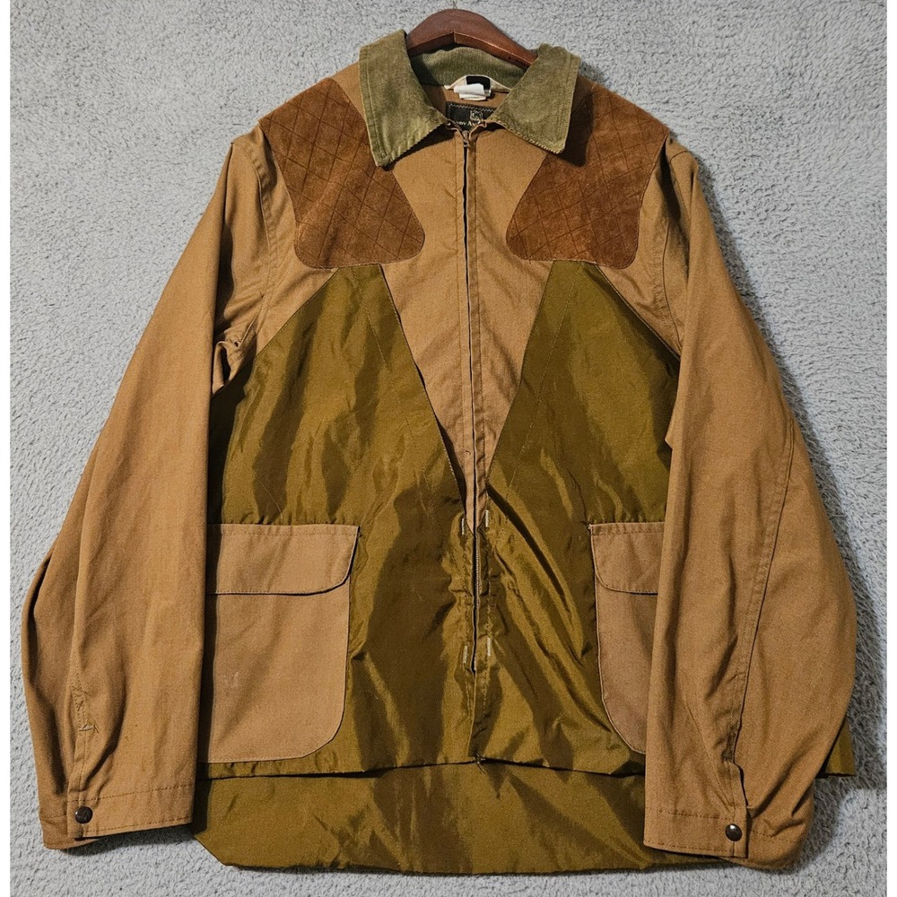 VTG Duxbak Andy Anderson‎ Hunting Shooting Field Jacket Size XL Brown Pockets